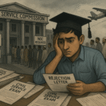Thousands of fresh graduates compete for a handful of posts, only to be edged out by experience, quotas, and a system stacked against them.